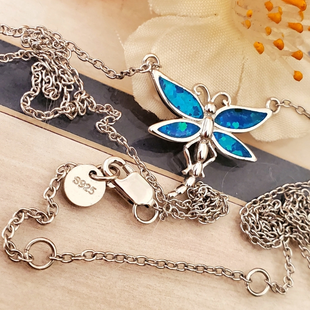 NEW Make A Wish DragonFly Opal Necklace - Picture 5 of 10